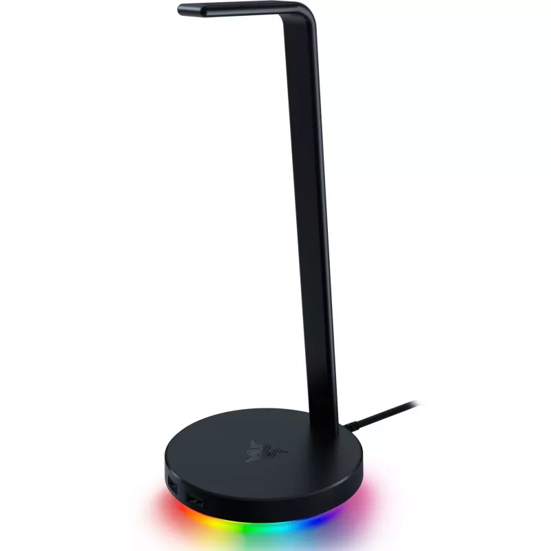 Razer Base Station V2 Chroma, Preto, 2 portas USB 3.1, 1 porta combo de 3,5 mm com DAC integrado, som surround 7.1, Razer Chroma™ RGB, construção em alumínio, base antiderrapante