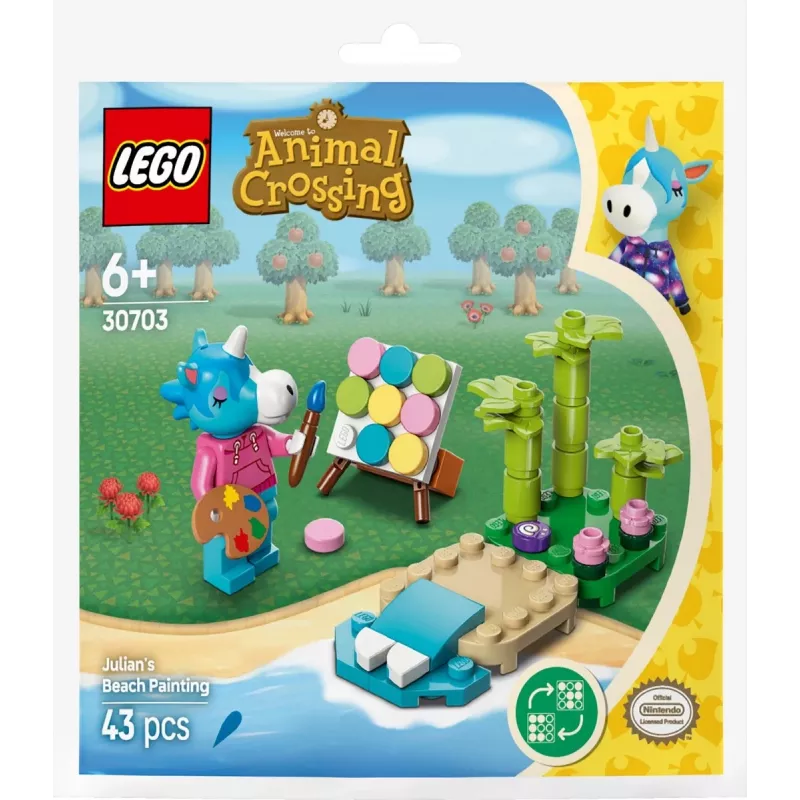 Bricks Animal Crossing 30703 Pintura da praia do Julian