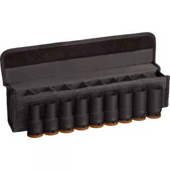 Conjunto de chaves de caixa Bosch PRO 3/4 polegadas, 9 peças, chaves de caixa profundas, preto