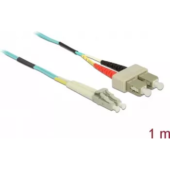 Cabo de fibra ótica DeLOCK LC para SC multimodo OM3 1 m