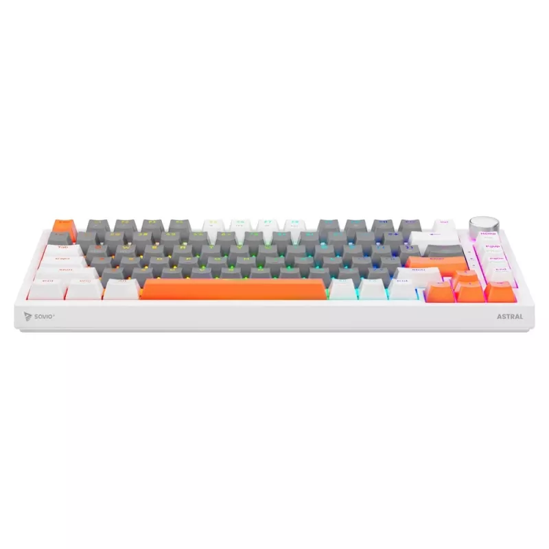 Savio ASTRAL WHITE JADE 3 COLOURS Teclado Gaming USB QWERTY US International