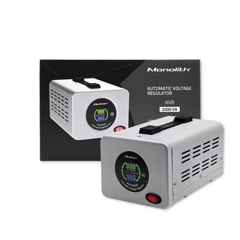 Estabilizador de tensão automático Qoltec 50724 AVR 2000VA