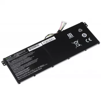 Bateria Green Cell AC52 para Acer Aspire E11 ES1-111M ES1-131 E15 ES1-512 Chromebook CB3-111 CB5-311, 11,4V 2200mAh Li-Ion, 3 células, preta