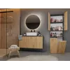 Top E Shop NEL 2K DK ANT/ART KP armário de arrumação para casa de banho, grafite/carvalho