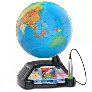 Globo de vídeo interativo VTech 80-605404 — globo falante educativo com conteúdos áudio e interativos