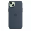 Capa de silicone Apple iPhone 15 Plus com MagSafe - Azul-tempestade