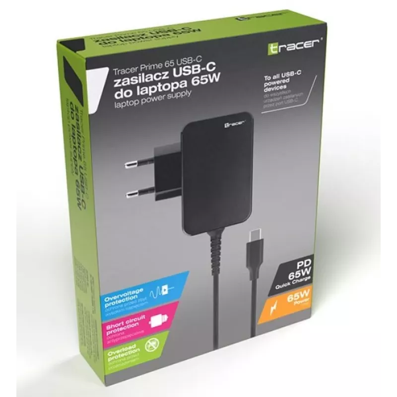 Fonte de alimentação para portátil Prime 65W USB C