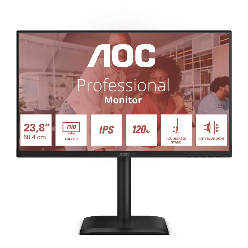 Monitor AOC 24E4U 60,5 cm (23,8 polegadas) 1920 x 1080 píxeis Full HD LED Preto