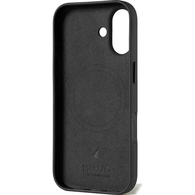 Mujjo Full Leather Case MagSafe capa para iPhone 17 preto