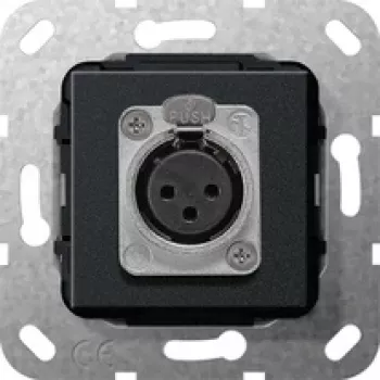 Conector fêmea XLR GIRA série D módulo preto mate 566710 (566710)