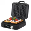 Máquina de waffles Adler AD 3087 — máquina de waffles belgas elétrica, 2200 W, 2 placas retangulares 9×17 cm, preta