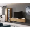 Vitrina Cama Meble VIGO 180 — vitrina de vidro para montagem na parede, 1800×400×300 mm, carvalho Wotan
