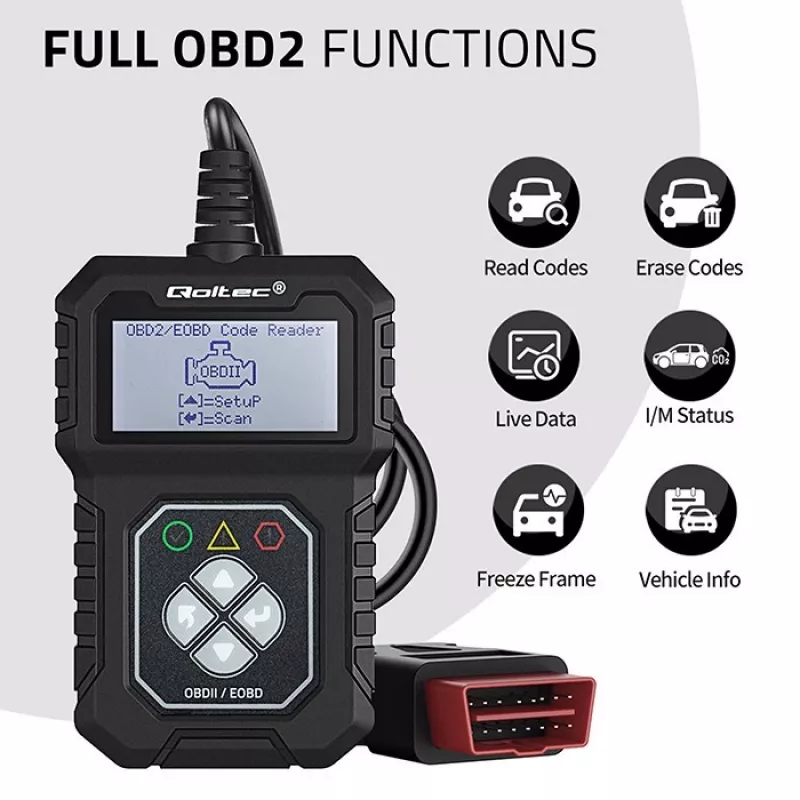Testador de diagnóstico OBDII QOLTEC ProLine (modelo 50684)