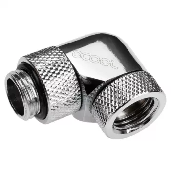 Alphacool Eiszapfen Connector Series - adaptador de montagem angular para sistema de refrigeração líquida - níquel prateado