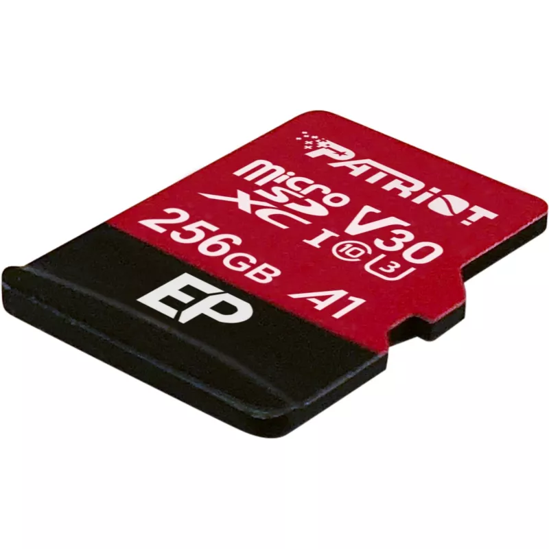 Cartão de memória MicroSDXC PATRIOT PEF256GEP31MCX 256 GB Class 10 U3 V30 Leitura 100 MB/s Escrita 80 MB/s com adaptador SD