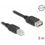 Cabo USB 2.0 DELOCK modelo 81533 — USB B para USB A, 5 m, preto, 480 Mbit/s