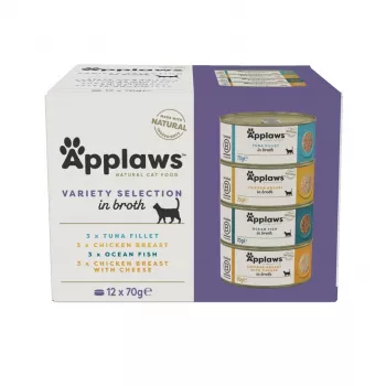 APPLAWS Multipack Sortido em Caldo - comida húmida para gatos - 12x70 g