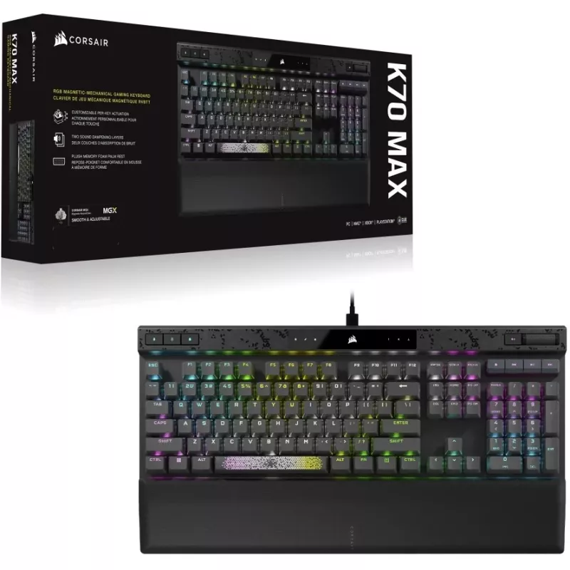 Teclado gaming Corsair K70 MAX USB alemão preto