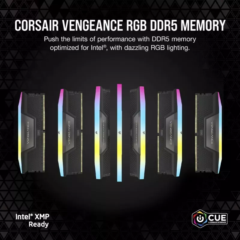 DIMM 48 GB DDR5-6400 (2x 24 GB) kit duplo (preto, CMK48GX5M2B6400C36, Vengeance, INTEL XMP)