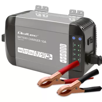 Qoltec 51952 carregador inteligente Monolith para baterias LiFePO4/AGM/GEL/SLA, 10 A, 24 V
