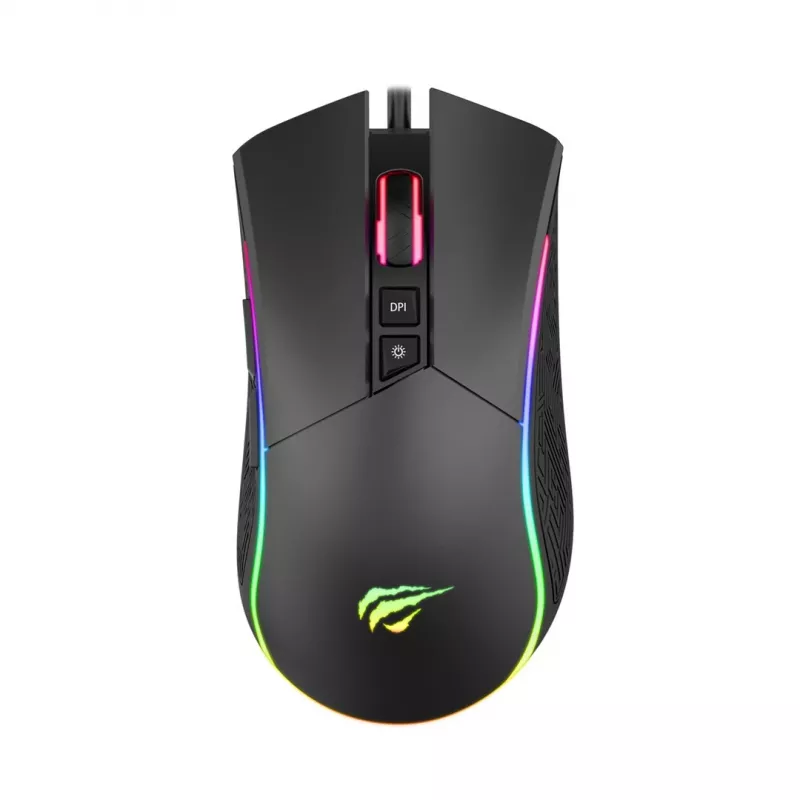 Havit MS1001S - Rato ótico gaming para destros, USB Type-A, preto-cinzento