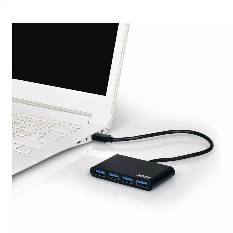 Hub USB Port Designs 900121 USB 3.2 Gen 1 Type-A 5000 Mbit/s preto
