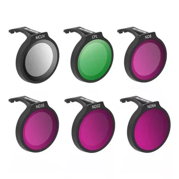 SUNNYLIFE Conjunto de seis filtros para DJI Neo MCUV+CPL+ND8+ND16+ND32+ND64