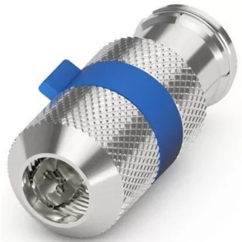 Tomada IEC/coaxial de instalação fácil (prateado/azul, 6,5 - 8,0 mm)