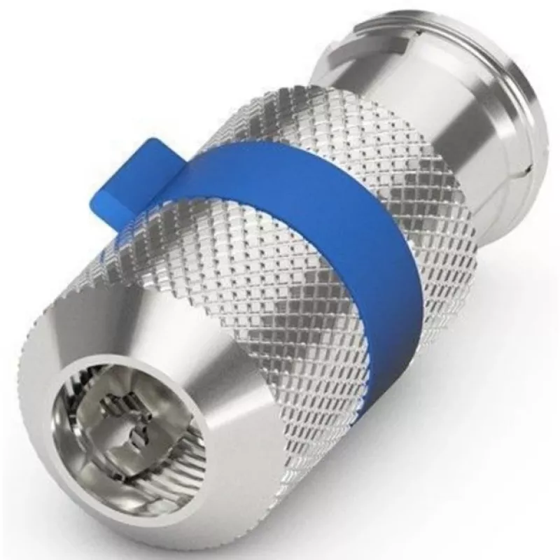 Tomada IEC/coaxial de instalação fácil (prateado/azul, 6,5 - 8,0 mm)