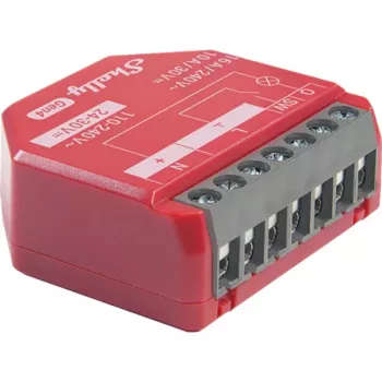 Interruptor inteligente Shelly 1PM Gen4 – sem fios, 110–240 V AC, máx. 240 V, medição de potência, 16 A, 42×16×37 mm