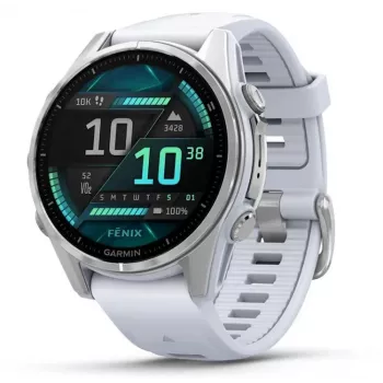 Garmin Fenix 8 3,3 cm (1,3) AMOLED 43 mm Digital 416 x 416 píxeis Ecrã tátil prateado Wi-Fi GPS (satélite)