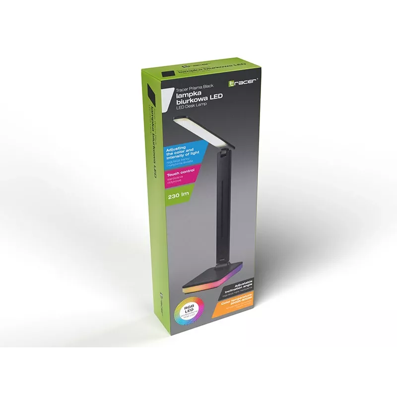Candeeiro de secretária LED Tracer 47710 Prisma preto