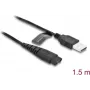 Delock 90987 cabo de carregamento USB 5 V para máquinas de barbear elétricas, compatível com Hatteker RFC-588 / RFC-598