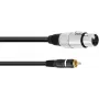 Cabo adaptador de áudio Omnitronic 30224028 — 1x conector macho RCA para 1x conector fêmea XLR 3 pinos, 2,00 m, preto