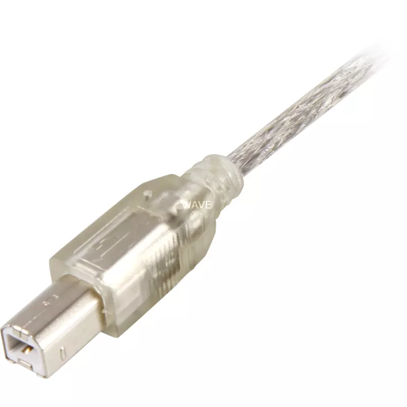 Delock 82057 cabo USB 2.0 Type-A macho para Type-B macho, 0,5 m, transparente