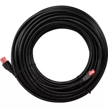 Cabo de rede outdoor CAT 6 Goobay, U/UTP, preto, 75 m - material de cobre, bainha exterior PE (55439)