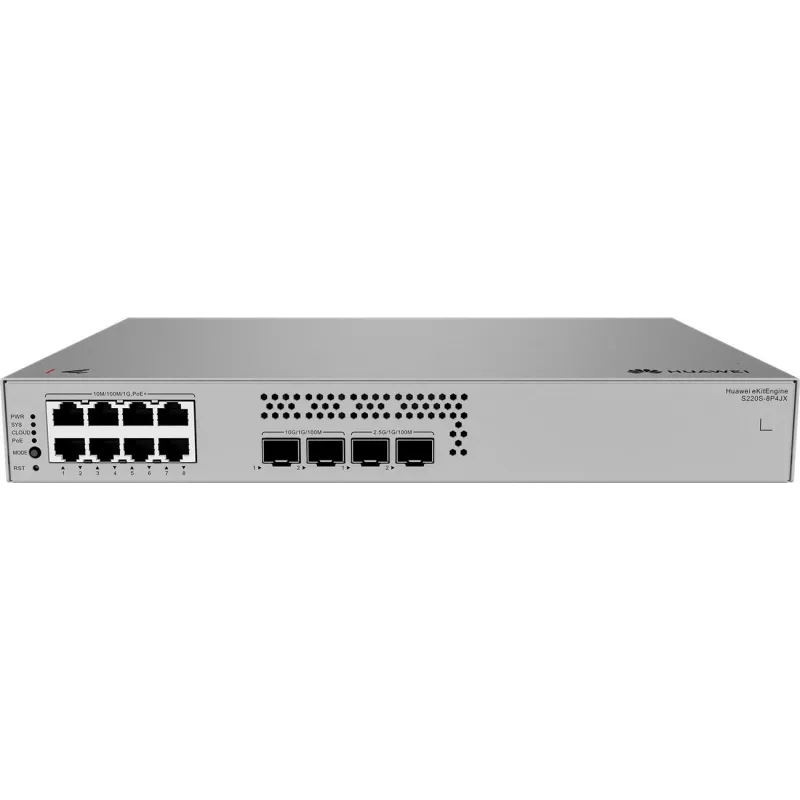 Huawei S220S-8P4JX switch Gigabit PoE, 2x 2.5G SFP, 2x SFP+ 8x PoE, 2x 2.5G SFP, 2x SFP+