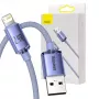 Cabo Baseus Crystal Shine USB para Lightning, 2,4A, 2m (roxo)