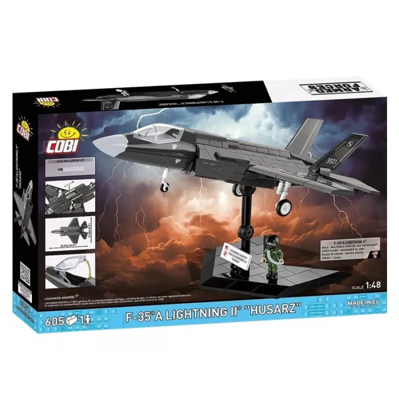 Conjunto de construção Cobi F-35A Lightning II — 605 peças, modelo à escala