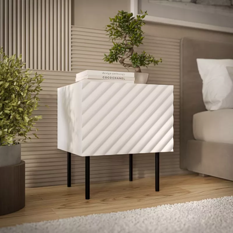 Mesa de cabeceira Cama LUCCA 2 unid. 47x40x52 cm branco MDF/aglomerado