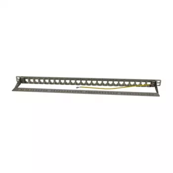 Keystone, suporte de módulo, 48,30 cm (19) patch panel para 24 módulos TP, 0,5HE, cinzento claro (S216333)