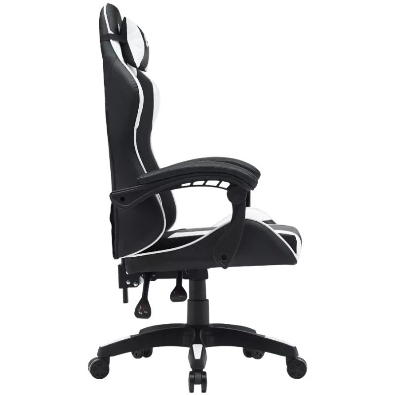 Cadeira gaming CANYON Core SGCH2 — preto/branco, design ergonómico, altura ajustável