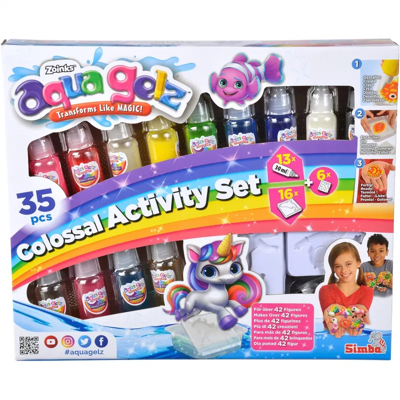 Gel à base de água para brincadeira criativa SIMBA Crafts Simba Aqua Gelz Colossal Set 106322566