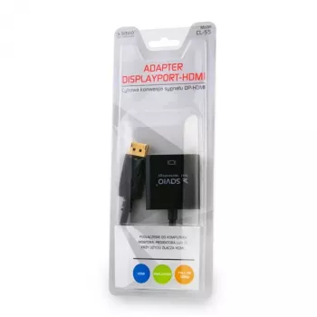 Savio CL-55 adaptador de cabo de vídeo 0.2 m DisplayPort HDMI Type A (Standard) preto