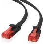 Cabo de rede Ethernet helos ultra plano fino Cat 6 5,0 m preto