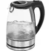 Chaleira elétrica CLATRONIC WKS 3744 G — 1,7 L, 2200 W, aço inoxidável/plástico, indicador de nível de água