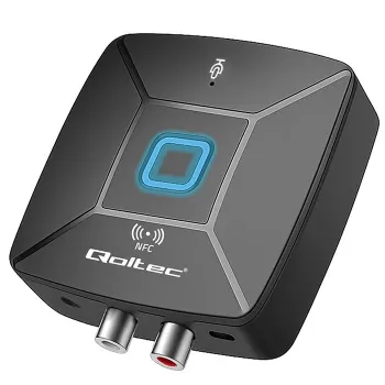 Emissor/receptor de áudio HiFi sem fios QOLTEC modelo 56981 — ponte de áudio Bluetooth/Line-In