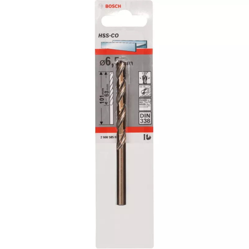 Broca helicoidal Bosch HSS Cobalt 6.5 mm 1 unid.