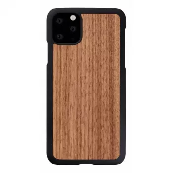 Capa para smartphone man and wood para iPhone 11 Pro Max — nogueira preta, parte traseira em madeira, moldura de proteção
