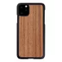 Capa para smartphone man and wood para iPhone 11 Pro Max — nogueira preta, parte traseira em madeira, moldura de proteção